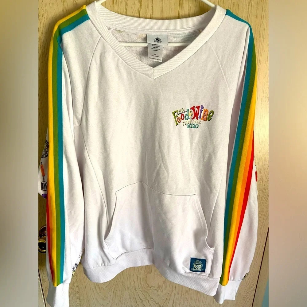 🖤 Disney Epcot Food & Wine Festival Figment Rainbow Sweatshirt Sz XXL